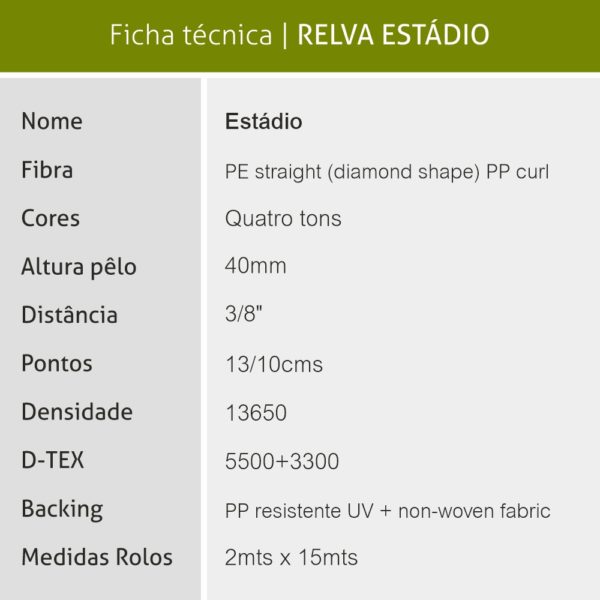 Estadio ficha tecnica relva MARTURF